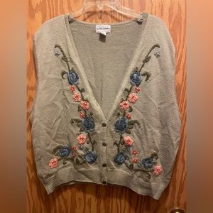 Vintage | Floral Embroidered Sweater Vest